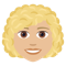Woman- Medium-Light Skin Tone- Curly Hair emoji on Emojione